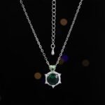 Wholesale Star Zircon Jewelry Set, featuring a simple six-pointed star design, white gold plated copper, super sparkling micro-pave zircon stones, dainty stud earrings, and a matching necklace, a high-end sense celestial set from junejewelry.com.