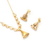 Wholesale Buddha crystal jewelry set with yellow Swarovski Elements crystal pendant on 18K gold plated necklace and matching earrings from JuneJewelry.com.