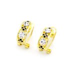 Wholesale geometric hoop earrings with nested square design on rose gold plated zinc alloy from JuneJewelry.com – unique modern jewelry for bulk orders.