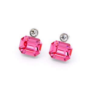 Wholesale Swarovski element octagon earrings with simple design on real gold plated brass for everyday wear - Factory prices at JuneJewelry.com.