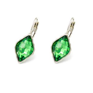 Swarovski Element Marquise Leverback Earrings Wholesale JuneJewelry Single Stone Marquise Crystal Earrings Real Gold Plated Brass Simple Marquise Shape Leverback Earrings for Everyday Wear Factory Price