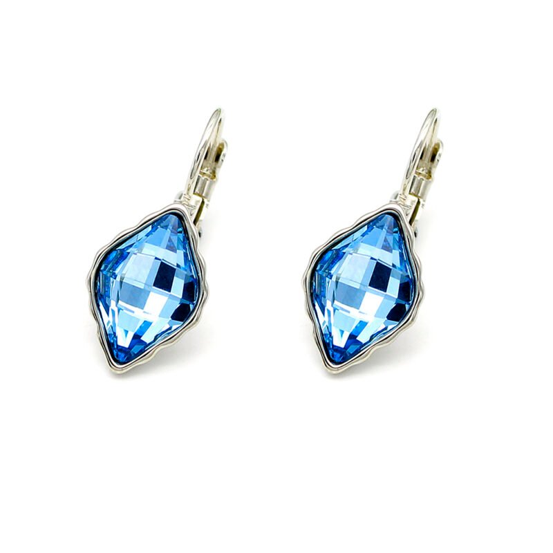 Swarovski Element Marquise Leverback Earrings Wholesale JuneJewelry Single Stone Marquise Crystal Earrings Real Gold Plated Brass Simple Marquise Shape Leverback Earrings for Everyday Wear Factory Price