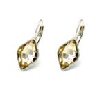 Swarovski Element Marquise Leverback Earrings Wholesale JuneJewelry Single Stone Marquise Crystal Earrings Real Gold Plated Brass Simple Marquise Shape Leverback Earrings for Everyday Wear Factory Price