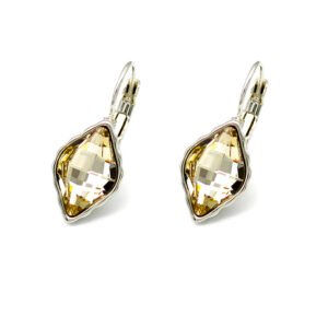 Swarovski Element Marquise Leverback Earrings Wholesale JuneJewelry Single Stone Marquise Crystal Earrings Real Gold Plated Brass Simple Marquise Shape Leverback Earrings for Everyday Wear Factory Price