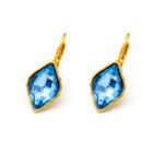 Swarovski Element Marquise Leverback Earrings Wholesale JuneJewelry Single Stone Marquise Crystal Earrings Real Gold Plated Brass Simple Marquise Shape Leverback Earrings for Everyday Wear Factory Price
