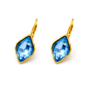 Swarovski Element Marquise Leverback Earrings Wholesale JuneJewelry Single Stone Marquise Crystal Earrings Real Gold Plated Brass Simple Marquise Shape Leverback Earrings for Everyday Wear Factory Price