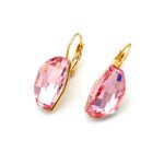 Swarovski element Irregular Crystal Leverback Earrings Wholesale JuneJewelry Unique Single Stone Irregular Shape Crystal Earrings Real Gold Plated Original Design Swarovski Element Leverback Earrings Factory Price