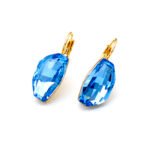 Swarovski element Irregular Crystal Leverback Earrings Wholesale JuneJewelry Unique Single Stone Irregular Shape Crystal Earrings Real Gold Plated Original Design Swarovski Element Leverback Earrings Factory Price