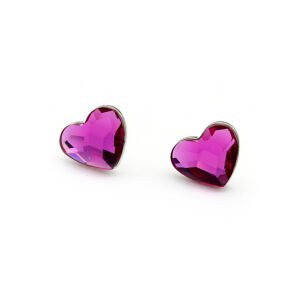 Wholesale crystal stud earrings with single Swarovski-element crystal in 4 color options, white gold plated copper – minimalist daily earrings from JuneJewelry.com.