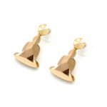 Wholesale Buddha crystal dangle earrings with clear faceted Swarovski Elements crystal and gold plating from JuneJewelry.com.