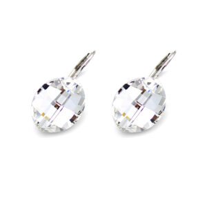 Luxury Swarovski Element Oval Crystal Earrings in real gold plated brass for daily wear wholesale.
