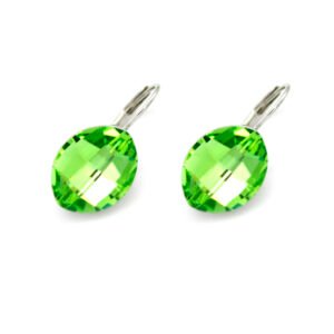 Luxury Swarovski Element Oval Crystal Earrings in real gold plated brass for daily wear wholesale.