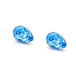 Swarovski element Teardrop Crystal Stud Earrings Wholesale JuneJewelry Single Stone Water Drop Crystal Studs Real Gold Plated Copper Minimalist Pear Shape Crystal Earrings for Everyday Fashion