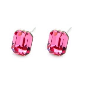 Swarovski Element Octagon Stud Earrings Single Stone Wholesale Simple Everyday Octagon Crystal Stud Earrings Real Gold Plated Factory Price Unique Swarovski Element Stud Earrings for Wholesale