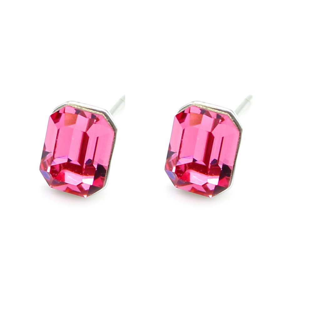 A500590E-001.48.A Swarovski Element Octagon Stud Earrings Single Stone Wholesale Simple Everyday Octagon Crystal Stud Earrings Real Gold Plated Factory Price Unique Swarovski Element Stud Earrings for Wholesale