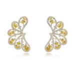 Wholesale lace butterfly earrings with oval zircons and 925 silver needles from JuneJewelry.com – unique filigree fashion jewelry for bulk orders.