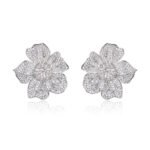 Wholesale luxury zircon earrings with flower and leopard designs on real gold plated copper from JuneJewelry.com – premium fashion jewelry for bulk buyers.