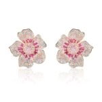 Wholesale luxury zircon earrings with flower and leopard designs on real gold plated copper from JuneJewelry.com – premium fashion jewelry for bulk buyers.