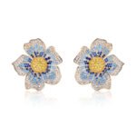 Wholesale luxury zircon earrings with flower and leopard designs on real gold plated copper from JuneJewelry.com – premium fashion jewelry for bulk buyers.
