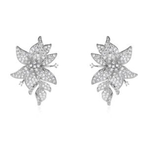 Wholesale Tulip Zircon Earrings – 18K Gold Plated Copper