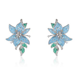 Wholesale Tulip Zircon Earrings – 18K Gold Plated Copper