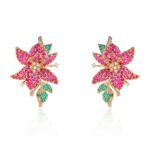 Wholesale Tulip Zircon Earrings – 18K Gold Plated Copper