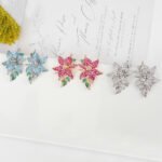 Wholesale Tulip Zircon Earrings – 18K Gold Plated Copper