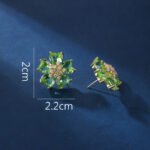 Wholesale pink zircon earrings with heart-shaped petals and 925 silver pins on gold plated copper from JuneJewelry.com – romantic flower jewelry for bulk orders.