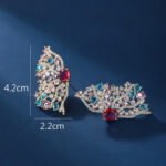 Wholesale colorful butterfly earrings with multicolored zircon stones and 925 silver pins from JuneJewelry.com – premium wing-shaped jewelry for bulk orders.