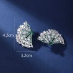 Wholesale pink flower earrings with central yellow zircon and 925 silver needles from JuneJewelry.com – unique floral brass jewelry for bulk buyers.