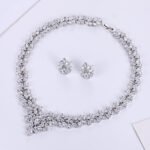 Wholesale zircon jewelry set with true gold plating and marquise-cut white stones from JuneJewelry.com – premium quality bridal jewelry for bulk purchase.