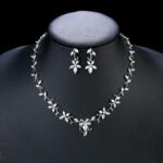 Wholesale copper zircon jewelry set with real gold plating from JuneJewelry.com – unique design for bulk orders and free shipping.