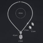 Wholesale zircon jewelry set with necklace and S925 silver needle earrings in real gold plated copper from JuneJewelry.com – premium bridal jewelry for bulk orders.
