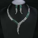 Wholesale copper zircon jewelry set with real gold plating and marquise-cut white stones from JuneJewelry.com – unique factory price jewelry for boutiques.