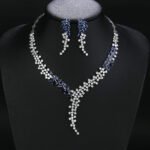 Wholesale copper zircon jewelry set with real gold plating and marquise-cut white stones from JuneJewelry.com – unique factory price jewelry for boutiques.