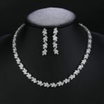 Wholesale Luxury Zircon Set featuring brilliant cushion-cut stones and true gold plating on copper from JuneJewelry.com.