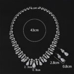 Wholesale copper zircon jewelry set with real Platinum plating and marquise-cut white stones from JuneJewelry.com – luxury bridal accessories for bulk orders.