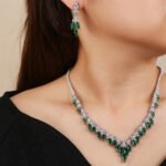 Wholesale copper zircon set with marquise stones and real gold plating from JuneJewelry.com – luxury bridal jewelry for bulk orders.