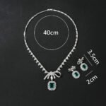 Wholesale copper zircon jewelry set with real gold plating and 925 silver needle earrings from JuneJewelry.com – luxury bridal accessories for bulk orders.
