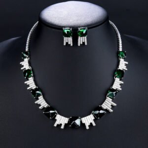 Wholesale luxury zircon set with yellow cushion-cut stones and gold plated copper from JuneJewelry.com – high-quality 925 silver needle bridal jewelry.