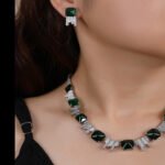 Wholesale luxury zircon set with yellow cushion-cut stones and gold plated copper from JuneJewelry.com – high-quality 925 silver needle bridal jewelry.