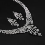 Wholesale luxury zircon set with marquise cut stones and real gold plated copper from JuneJewelry.com – unique bridal jewelry for bulk buyers.