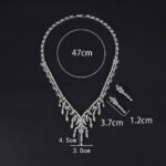 Wholesale crystal jewelry set with marquise and pear-cut zircons on real gold plated copper from JuneJewelry.com – luxury bridal jewelry for bulk orders.