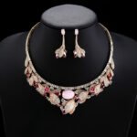 Luxury Wholesale Zircon Set featuring elegant teardrop and cushion cut zircons on gold plated copper base from JuneJewelry.com.