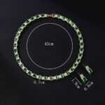 Wholesale emerald cut zircon set with radiant white stones and 18K gold plated copper from JuneJewelry.com – luxury 925 silver needle jewelry.