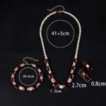 Wholesale luxury zircon set with necklace, bracelet, and S925 silver needle earrings from JuneJewelry.com – premium gold plated bridal jewelry.
