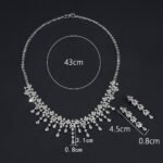 Wholesale zircon jewelry set with platinum plated copper and brilliant marquise stones from JuneJewelry.com – luxury bridal accessories for bulk orders.