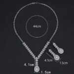 Wholesale zircon jewelry set with marquise stones on real gold plated copper from JuneJewelry.com – luxury bridal jewelry for bulk orders.