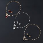 Wholesale floral zircon set with emerald-cut pendants and gold plated copper from JuneJewelry.com – 925 silver needle bridal jewelry.