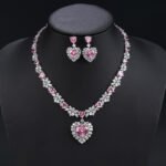 Wholesale cubic zirconia set with oval and pear-cut stones on real gold plated copper base from JuneJewelry.com – luxury bridal jewelry for bulk orders.